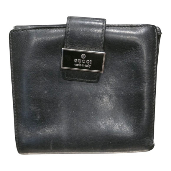 Gucci Black Leather Wallet with Silver Accent - Picture 1 of 11